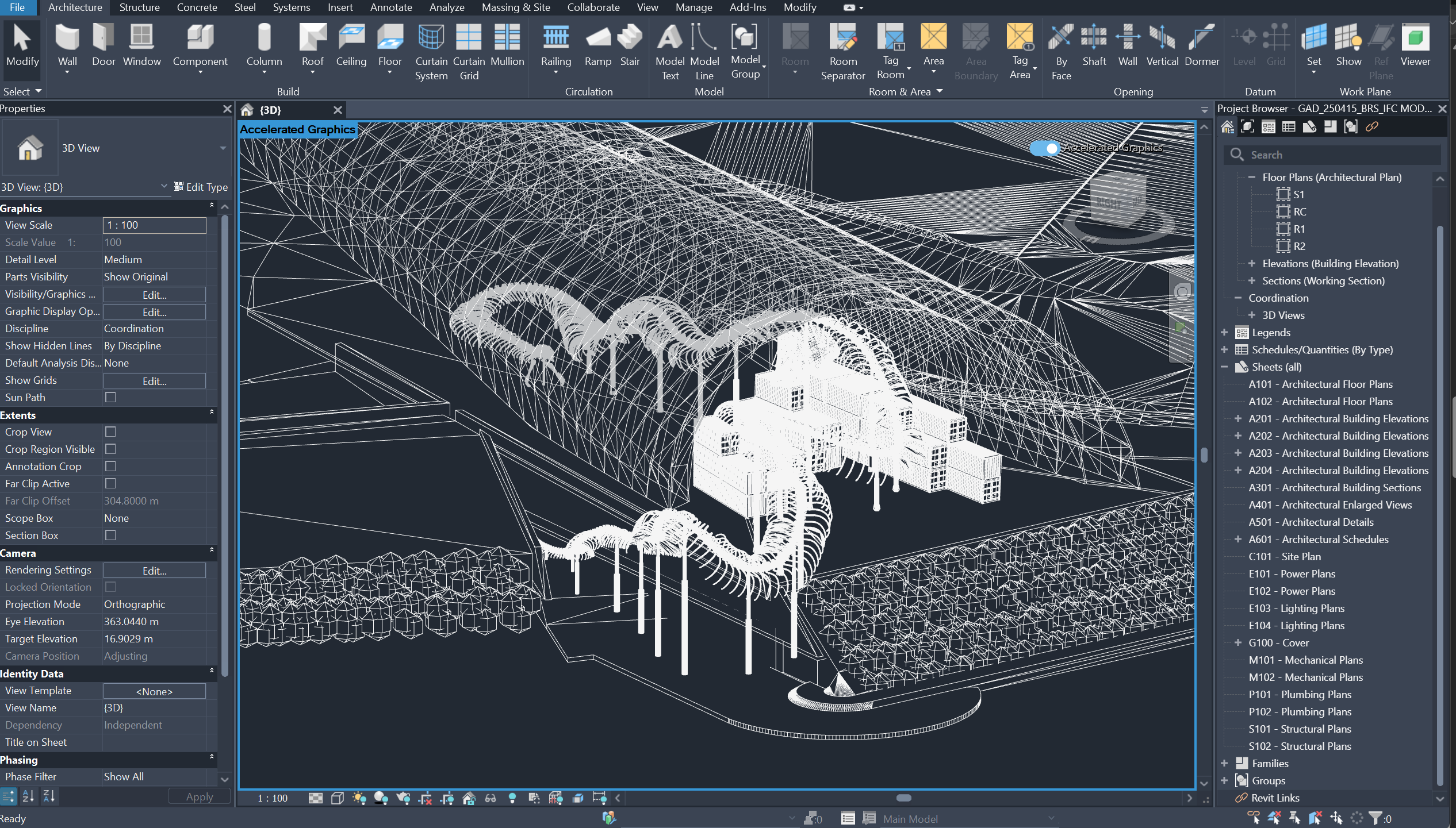Art commission modelled against the receiving structure
